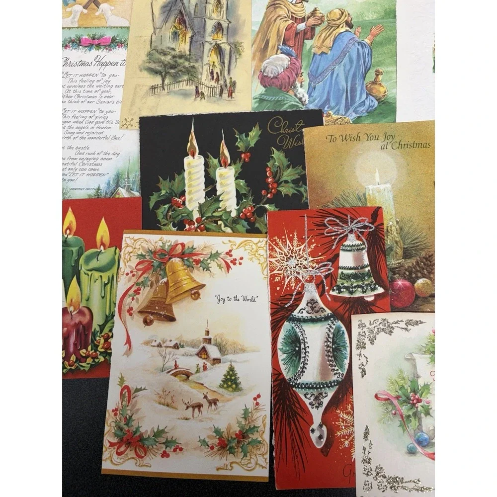 Vintage Retro Christmas Cards Fronts ONLY 1950s 1960s Scrapbooking Crafts 50+